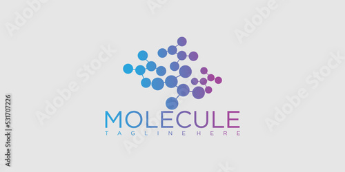 Molecule icon logo with modern abstract style design premium vector