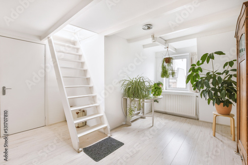 Interior of a house with stairs photo