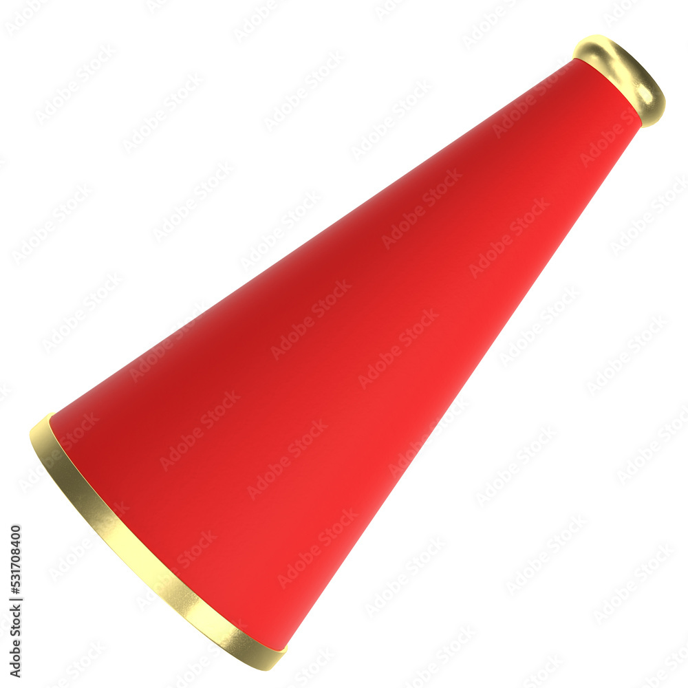 3D rendering illustration of an acoustic megaphone 3D rendering illustration of an acoustic megaphone