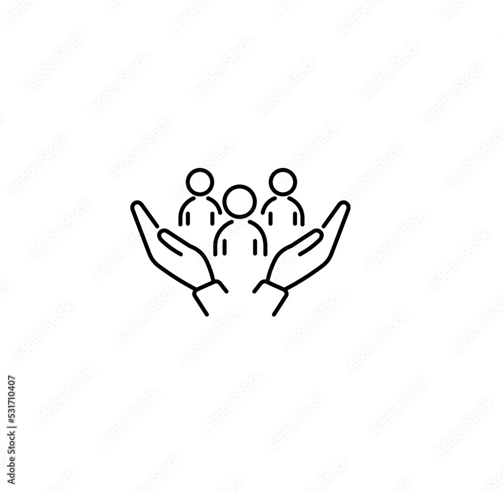 Obraz premium Employee protection icons set. Inclusive workplace.