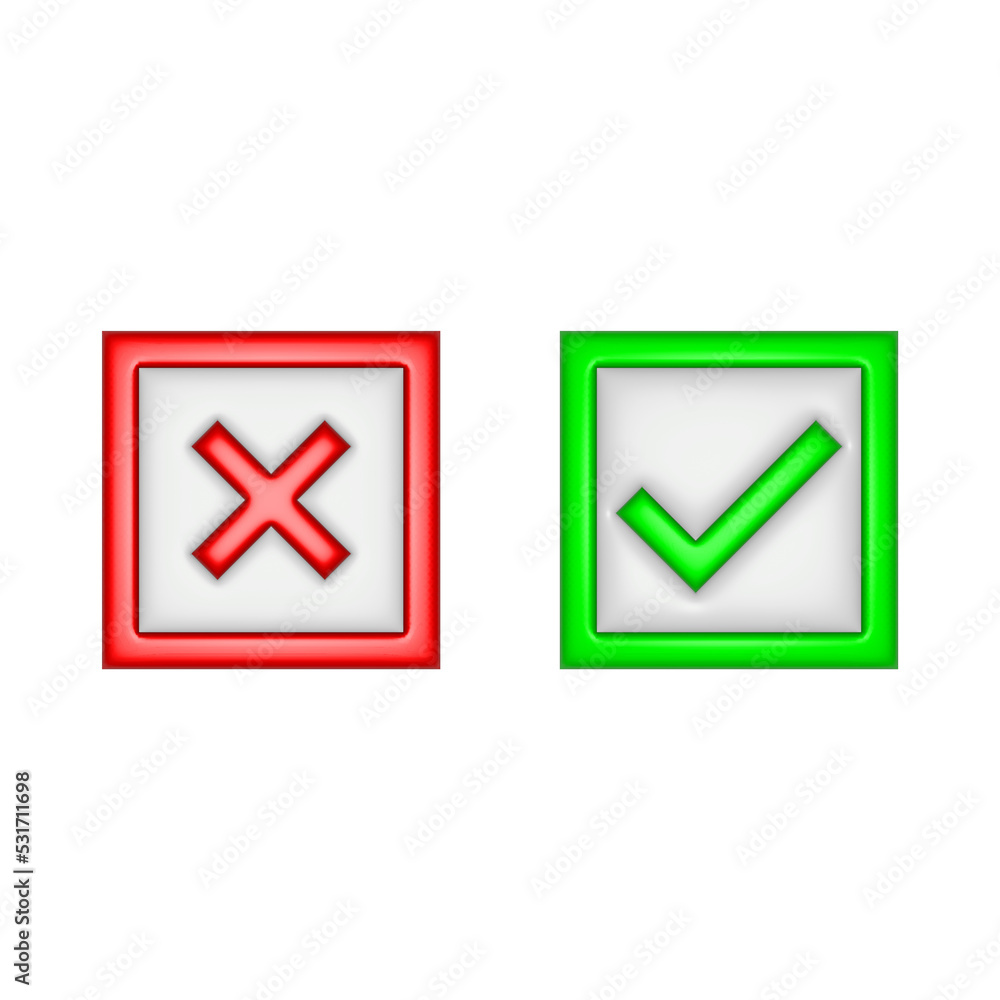 3d rendering check mark icon. Illustration with shadow isolated on white. 3d rendering check mark icon. Illustration with shadow isolated on white.