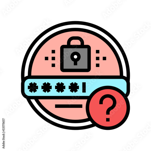 forgot password color icon vector. forgot password sign. isolated symbol illustration