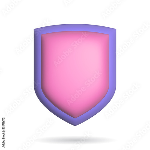 Free Download 3d rendering shield icon. Illustration with shadow isolated on white background. - GFXLoad