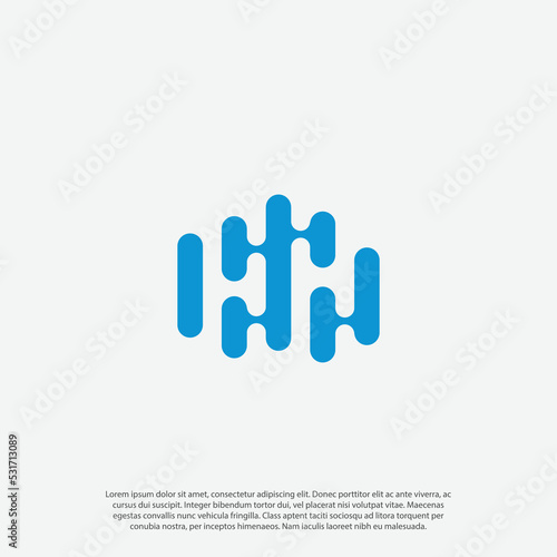 Gestalt or negative space sound effects fx or fh wave sound or music logo vector