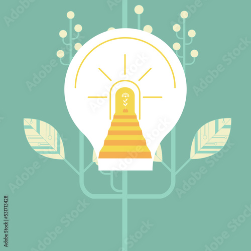 Therapy and the concept of psychology.  A philosophical metaphor depicting a keyhole as a way into the depths of a person's personality. Abstract modern illustration about mental health.