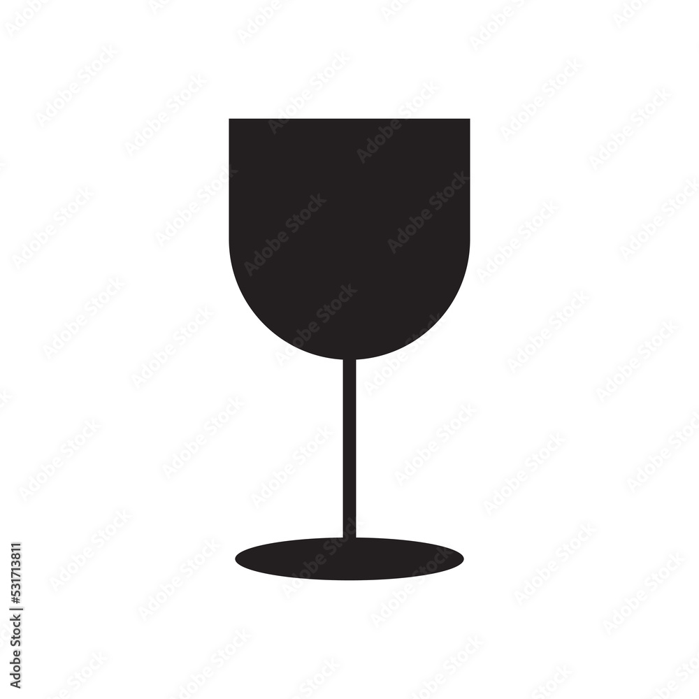 Graphic flat glass icon for your design and website Graphic flat glass icon for your design and website