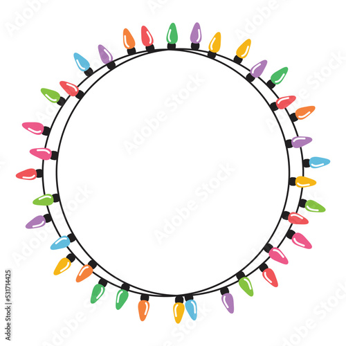 Christmas lights string isolated on white background vector