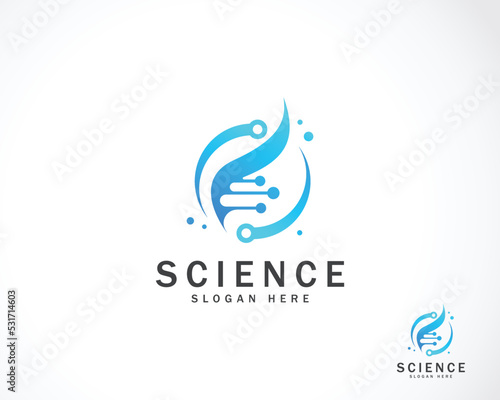 science logo design concept technology lab design icon DNA logo
