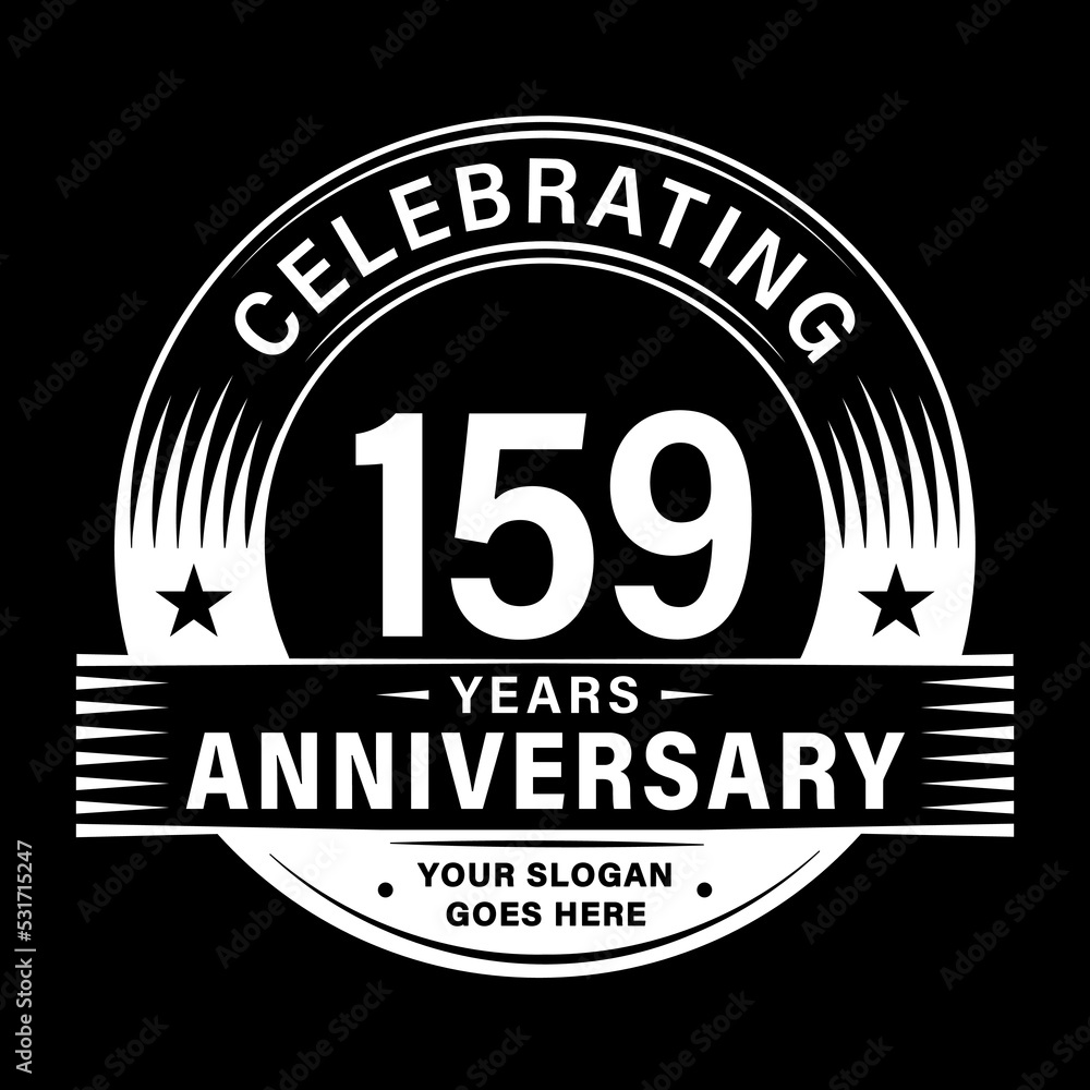159 years anniversary celebration design template. 159th logo vector illustrations. 