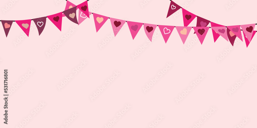 Love flags fastival, Flag Pink colorful