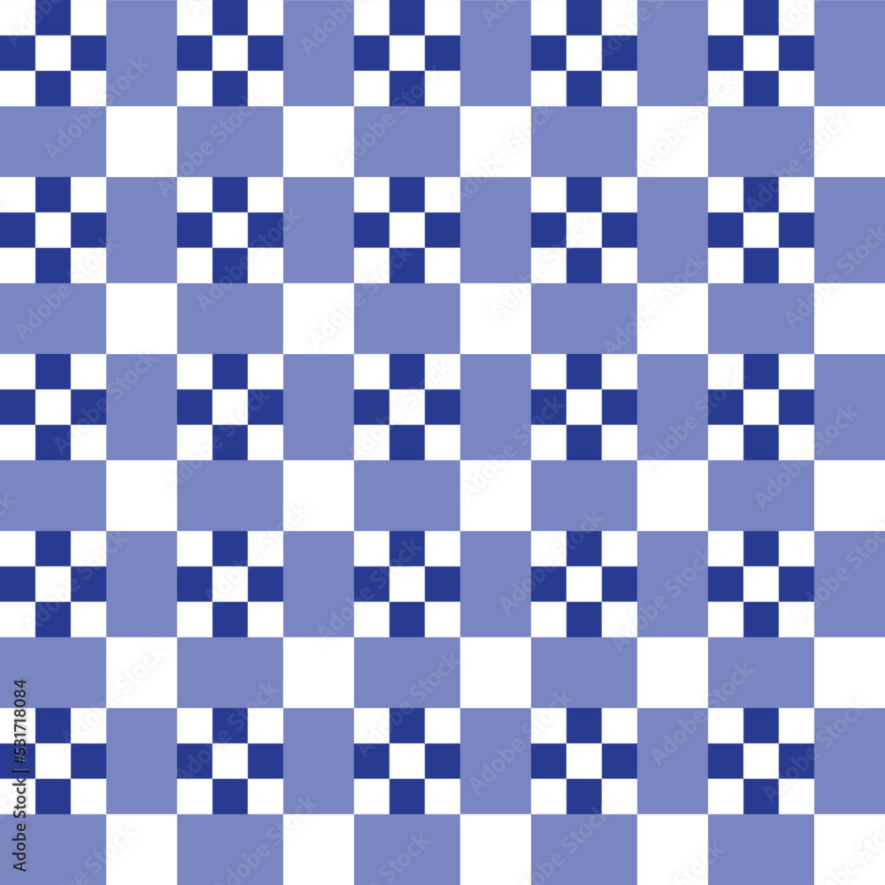 White and violet square dots on white and violet checker pattern background. White and violet square dots on white and violet checker pattern background.