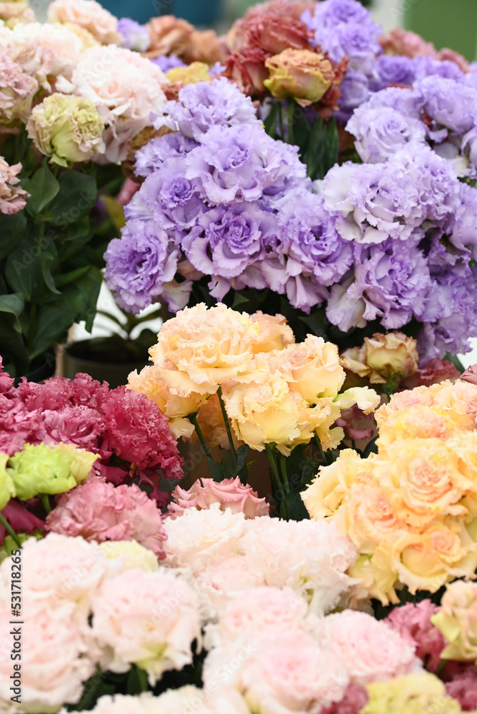 Lysianthus russellianum flowers is a mixed bouquet Lysianthus russellianum flowers is a mixed bouquet