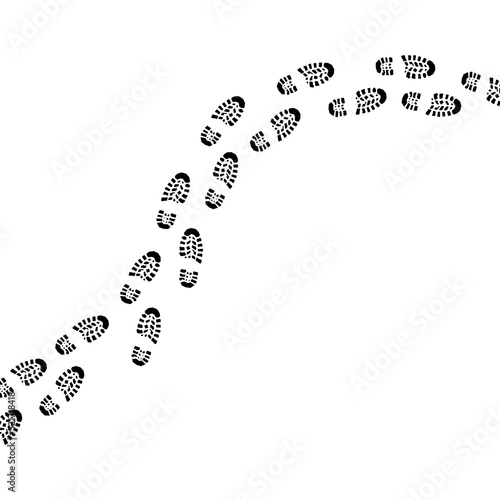 black footprints on white background