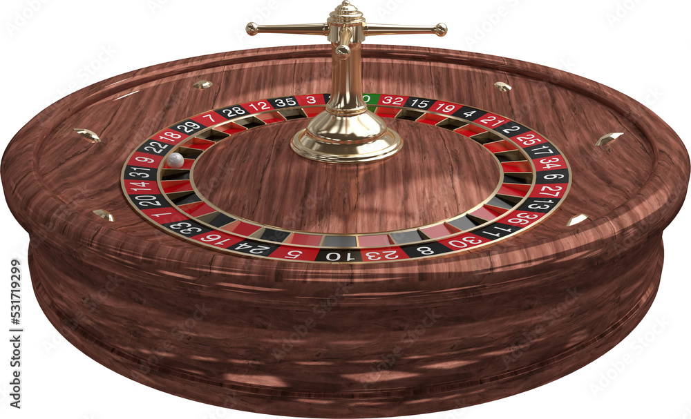 Fototapeta premium Image of ball in wooden roulette wheel