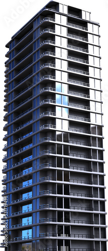 Vertical image of modern high rise tower block building
