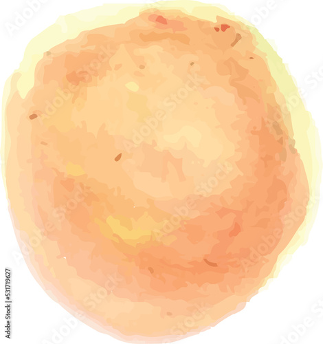 Vertical image of abstract  watery pale orange and yellow round painted background