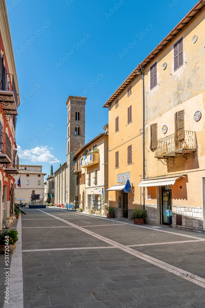 The central Piazza dei Consoli in the historic center of Deruta, Perugia, Italy