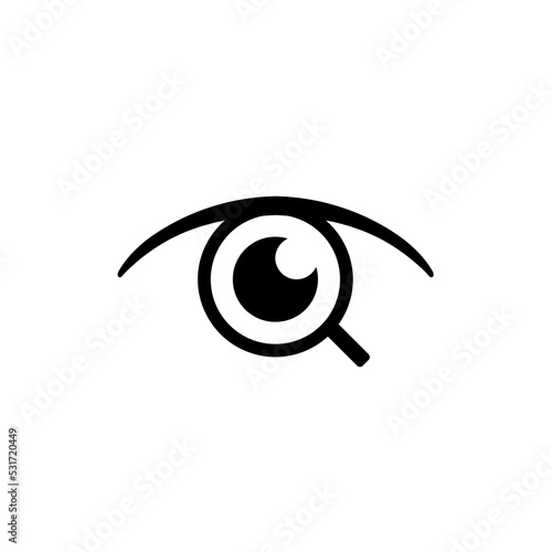 Eye with Magnifying glass. Vector illustration