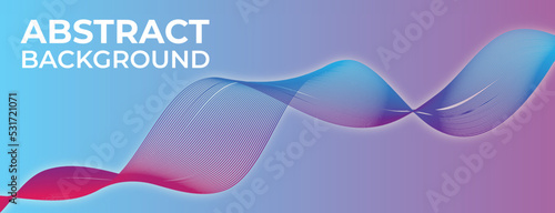 Abstract Pink and Blue Wave Gradient Background Template Design