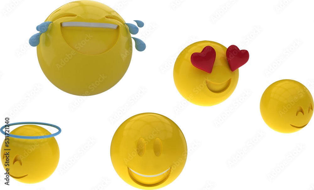 Illustration of multiple emoji icons showing different emotions