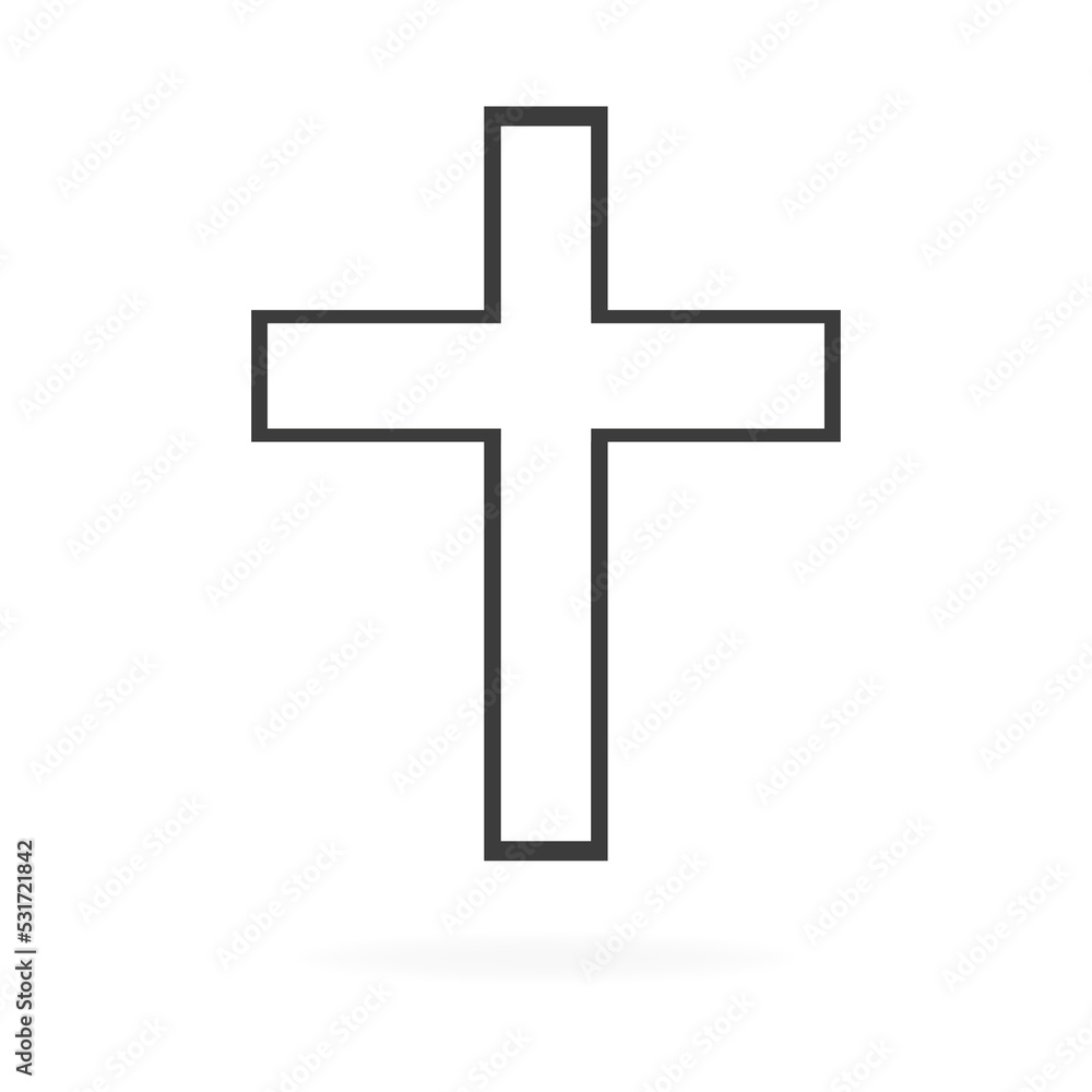 Cross on a white background. Vector illustration