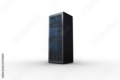 Image of computer server with blue lights