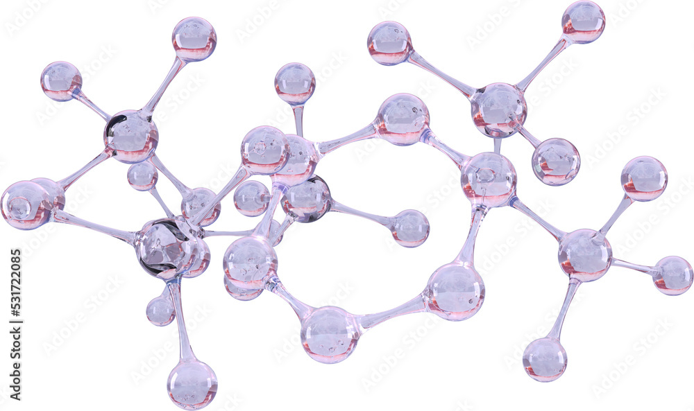 Image of network of purple and pink molecule chemistry models - obrazy, fototapety, plakaty 