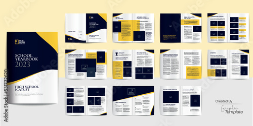 School Yearbook Brochure Yearbook Layout Design Yearbook Design Layout School Yearbook Layout