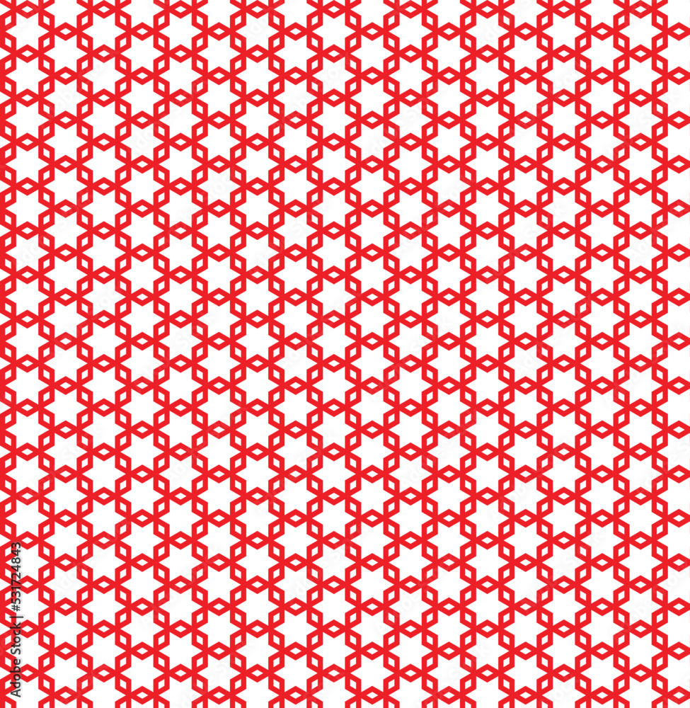 Red interlaced pattern on white background. Red interlocking pattern on white backdrop.