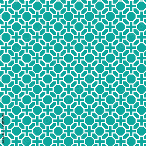 White interlaced pattern on blue background. White interlocking pattern on blue backdrop.