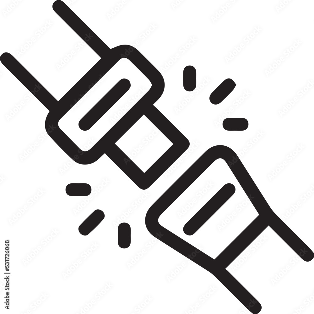 Seat belt line icon. Simple outline style. Seatbelt, safety, car, fasten, buckle, linear, logo, plane, precaution concept. Vector illustration isolated on white background Seat belt line icon. Simple outline style. Seatbelt, safety, car, fasten, buckle, linear, logo, plane, precaution concept. Vector illustration isolated on white background