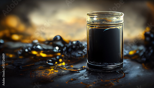 Print op canvas Black oil factory