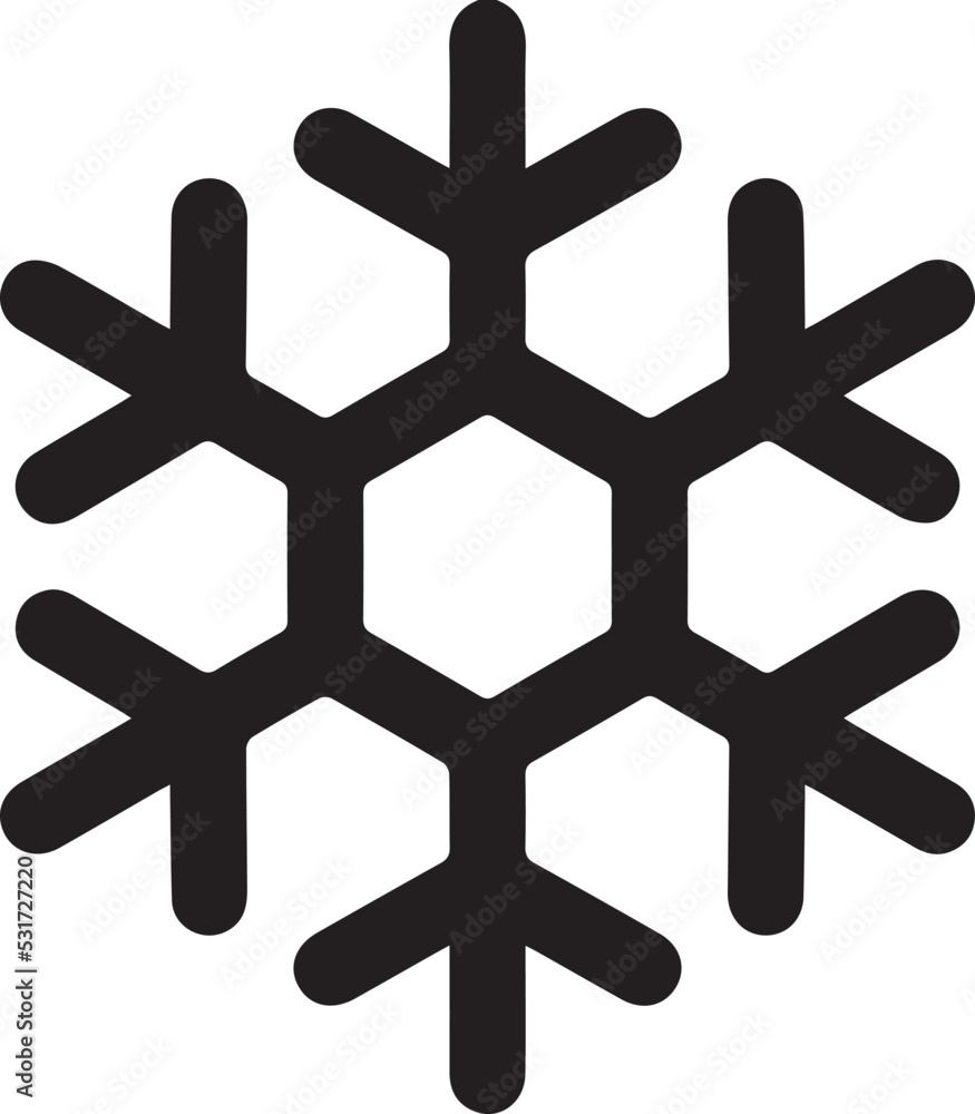 Snowflake icon. Snow in the winter. Simple flat black illustration . Vector graphics Snowflake icon. Snow in the winter. Simple flat black illustration . Vector graphics