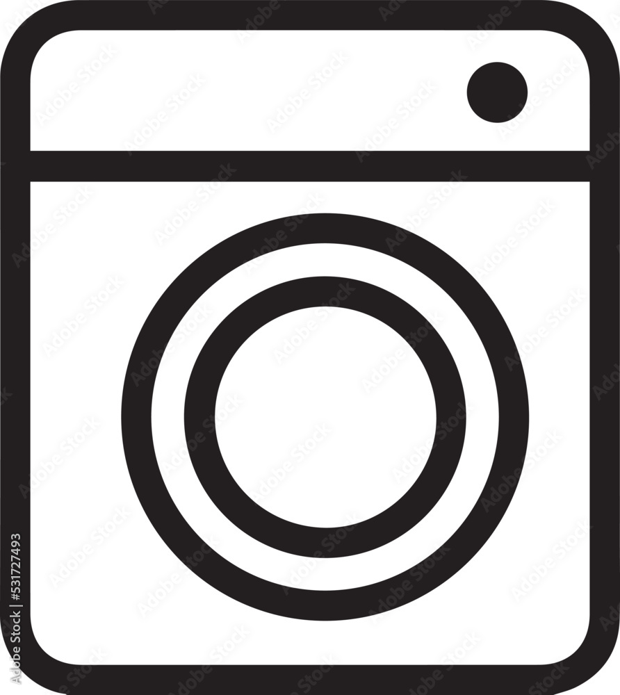 Simple washing machine, laundry line icon. Vector illustration isolated on a white background. Simple washing machine, laundry line icon. Vector illustration isolated on a white background.