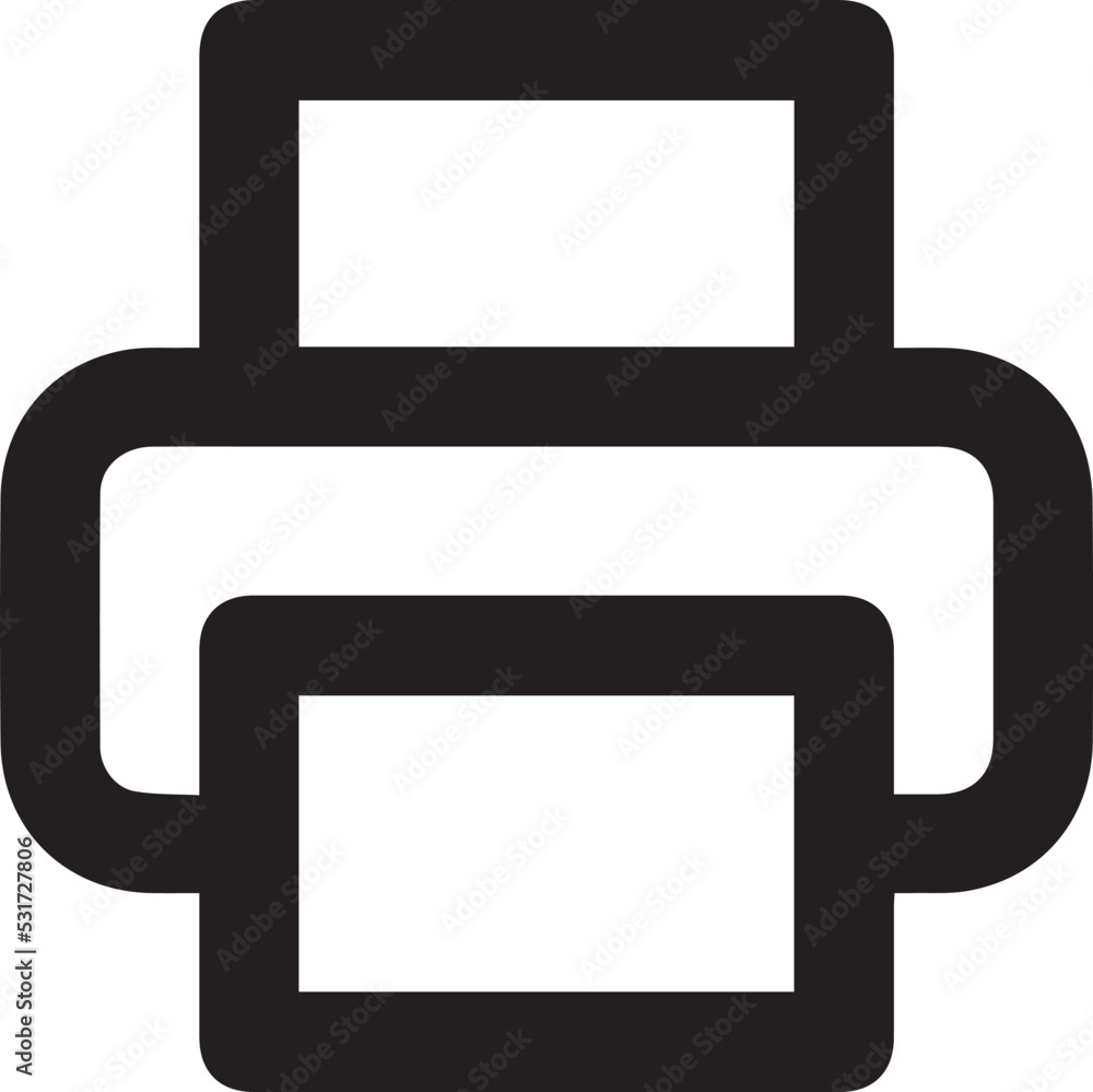 Printer, Print button vector icon in line style design for website design, app, UI, isolated on white background. Printer, Print button vector icon in line style design for website design, app, UI, isolated on white background.