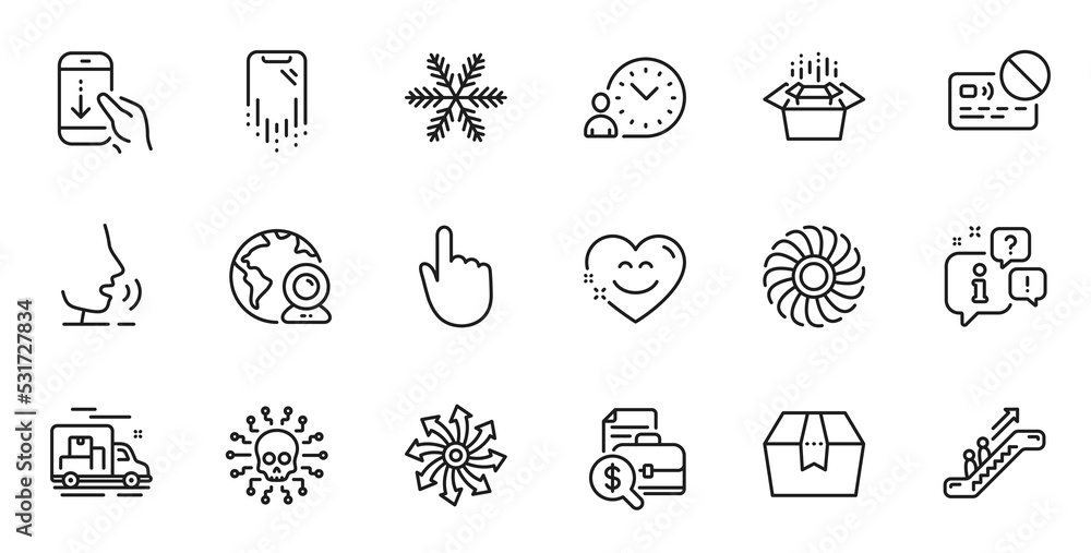 Outline set of Versatile, Time management and Cyber attack line icons for web application. Talk, information, delivery truck outline icon. Include Hand click, Packing boxes, Scroll down icons. Vector Outline set of Versatile, Time management and Cyber attack line icons for web application. Talk, information, delivery truck outline icon. Include Hand click, Packing boxes, Scroll down icons. Vector