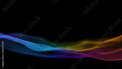 Sound wave technology background. Colorful wave neon futuristic data tech seamless animation.