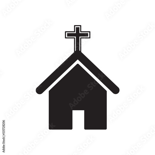 Church Flat Icon Vector Logo Template Illustration Design