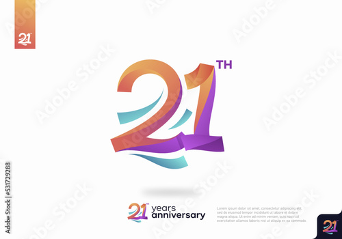 21 Year Anniversary Icon Vector Template Design Illustration
