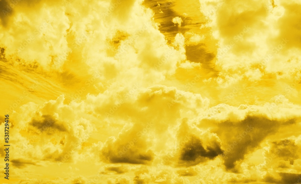 Beautiful yellow sky with soft cloud Beautiful yellow sky with soft cloud