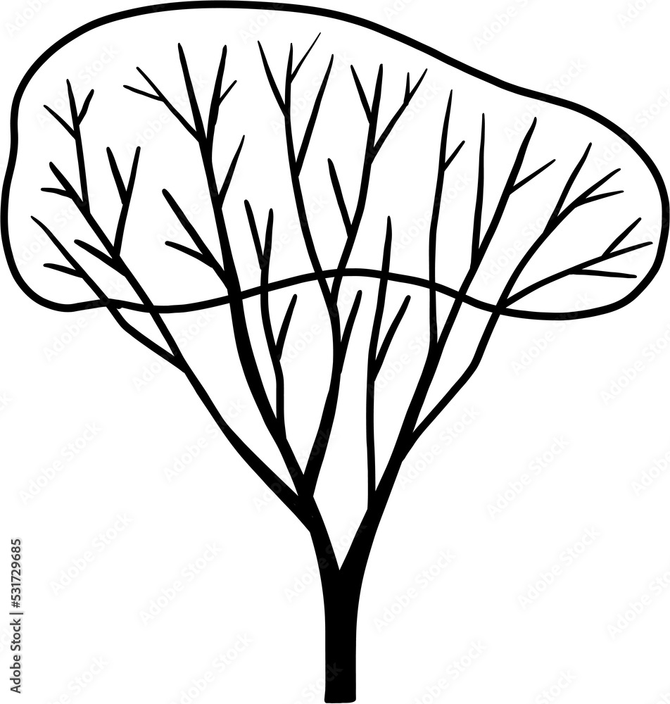 Obraz premium simplicity tree freehand drawing flat design.