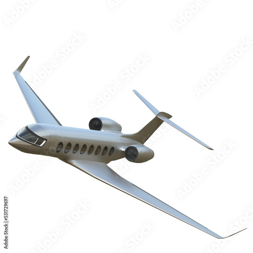 3D rendering illustration of a business jet