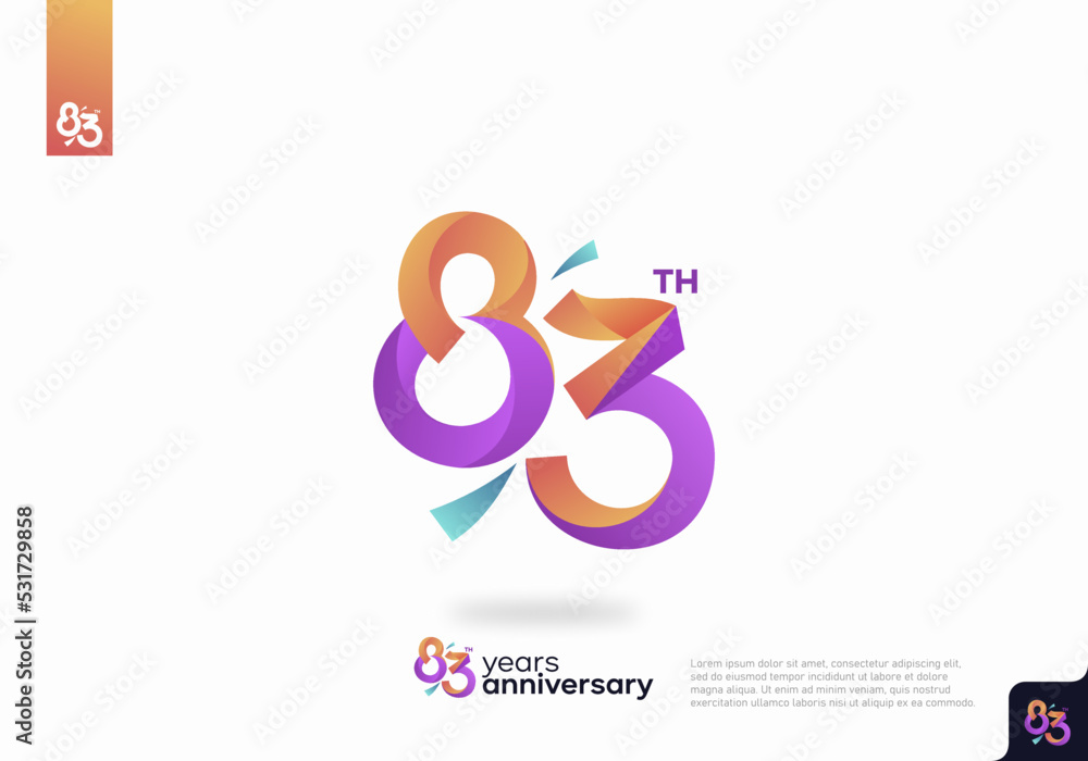 83 Year Anniversary Icon Vector Template Design Illustration 83 Year Anniversary Icon Vector Template Design Illustration