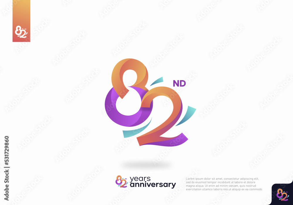 82 Year Anniversary Icon Vector Template Design Illustration 82 Year Anniversary Icon Vector Template Design Illustration