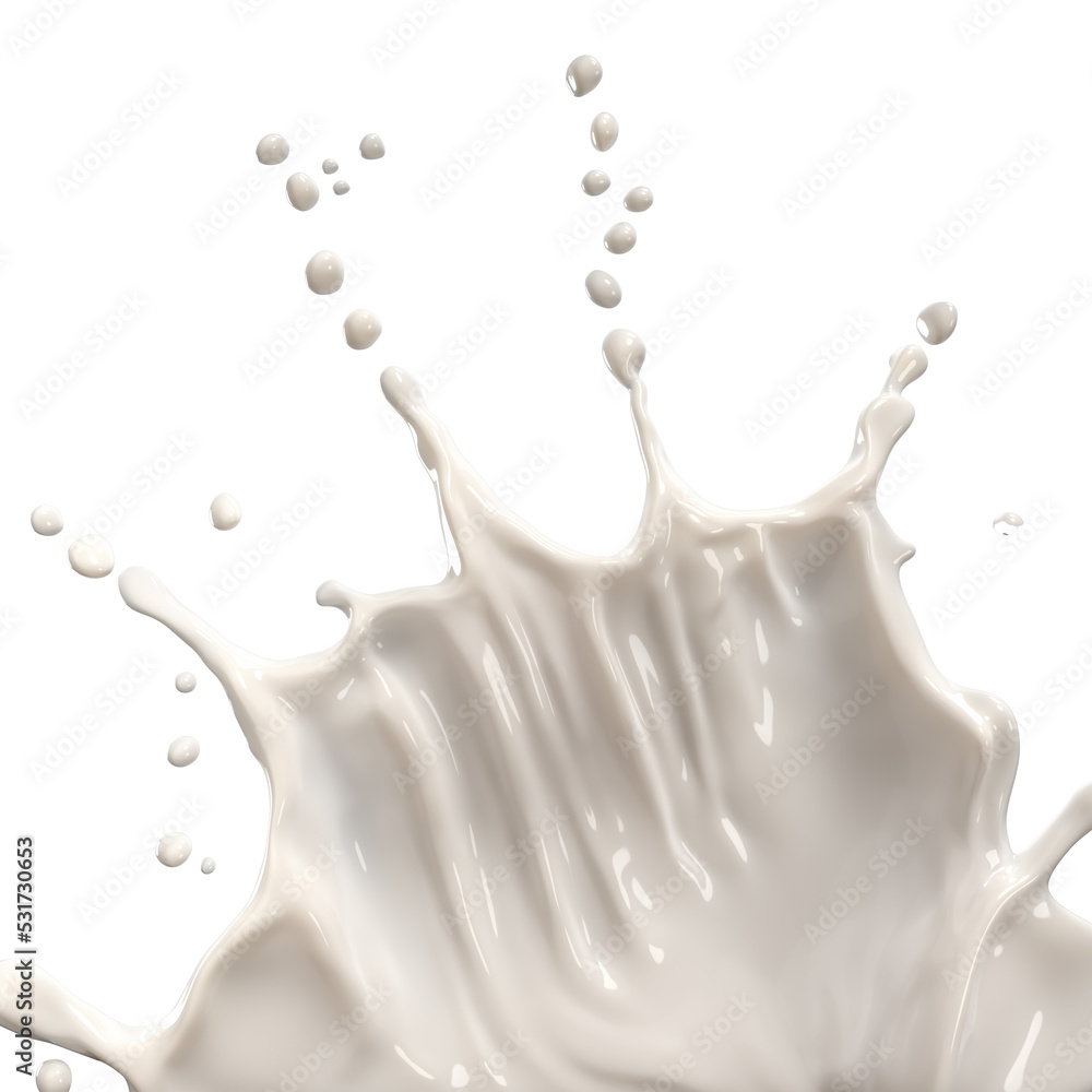 milk splash or white liquid splash, 3d rendering. milk splash or white liquid splash, 3d rendering.
