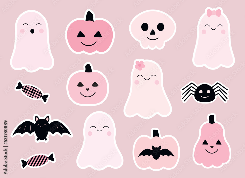 Obraz premium Cute Halloween stickers printable 