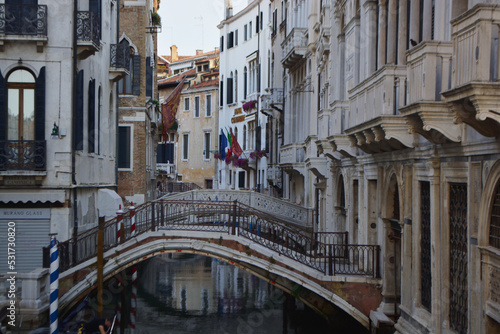 Scenic canal with gondola, Venice, Italy, in summer © Julia