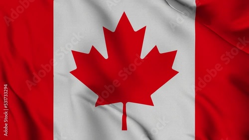 3D Canadian flag waving