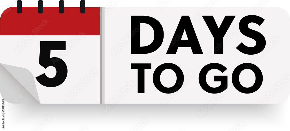 5 days to go in modern style. Special offer badge. Web design. Sale tag 5 days to go in modern style. Special offer badge. Web design. Sale tag