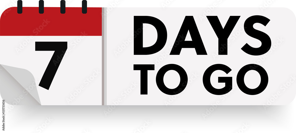 7 days to go in modern style. Special offer badge. Web design. Sale tag 7 days to go in modern style. Special offer badge. Web design. Sale tag